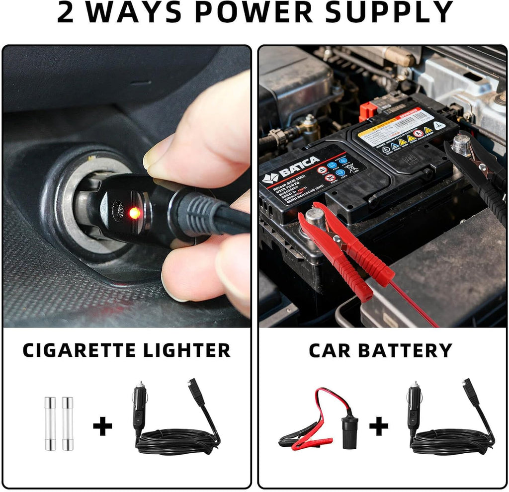 Electric Car Jack, 5 Ton Hydraulic Floor Jack with Electric Impact Wrench, Tire Inflator & LED Light, Lift Range 6.1-17.7 Inch, Emergency Roadside Tire Changing Kit for SUV Sedan Truck
