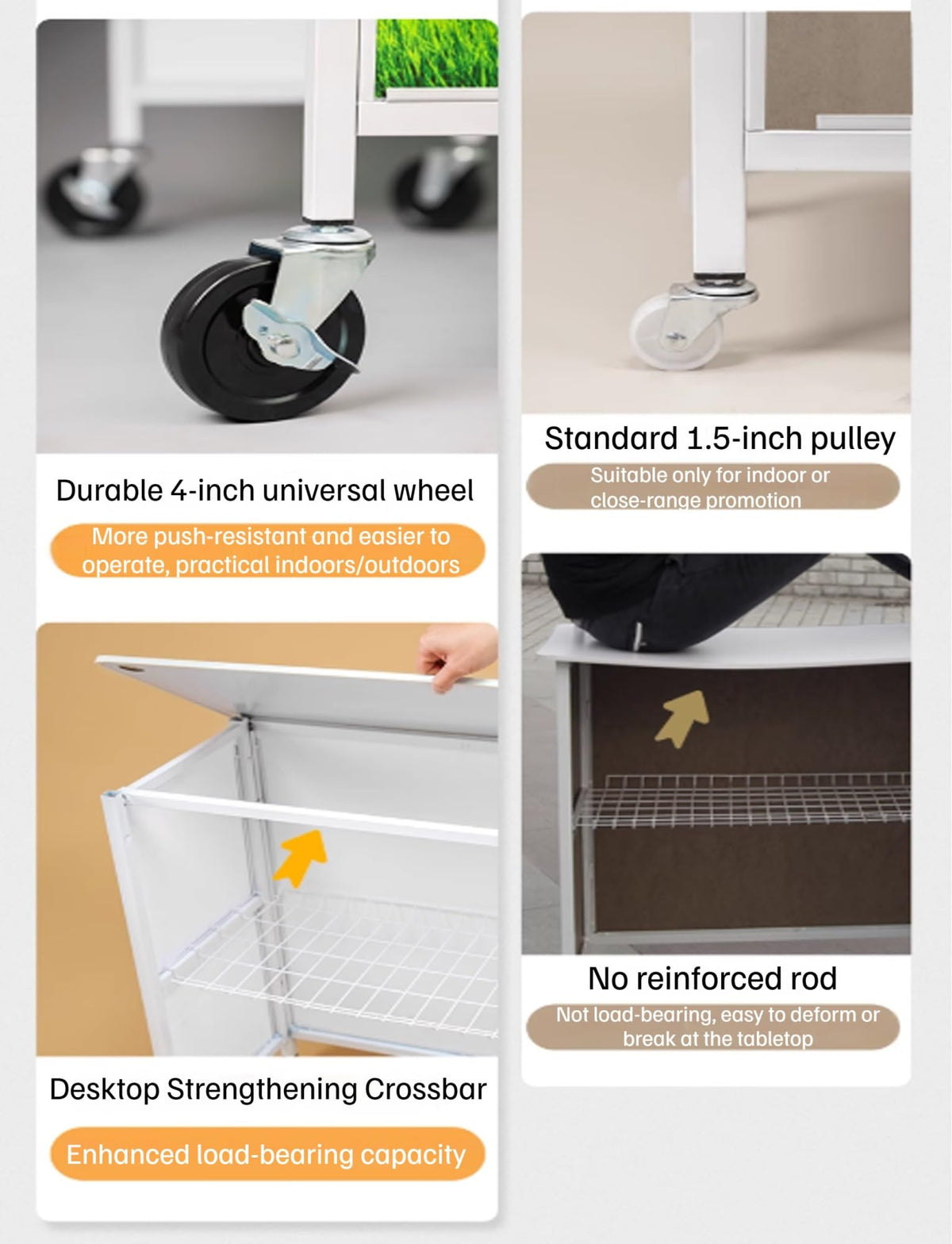 Mobile Portable Promotion Counter, Table Trade Show Display Counter ,Supermarket Tasting Table Booth Banner Advertising Stand(Size2)