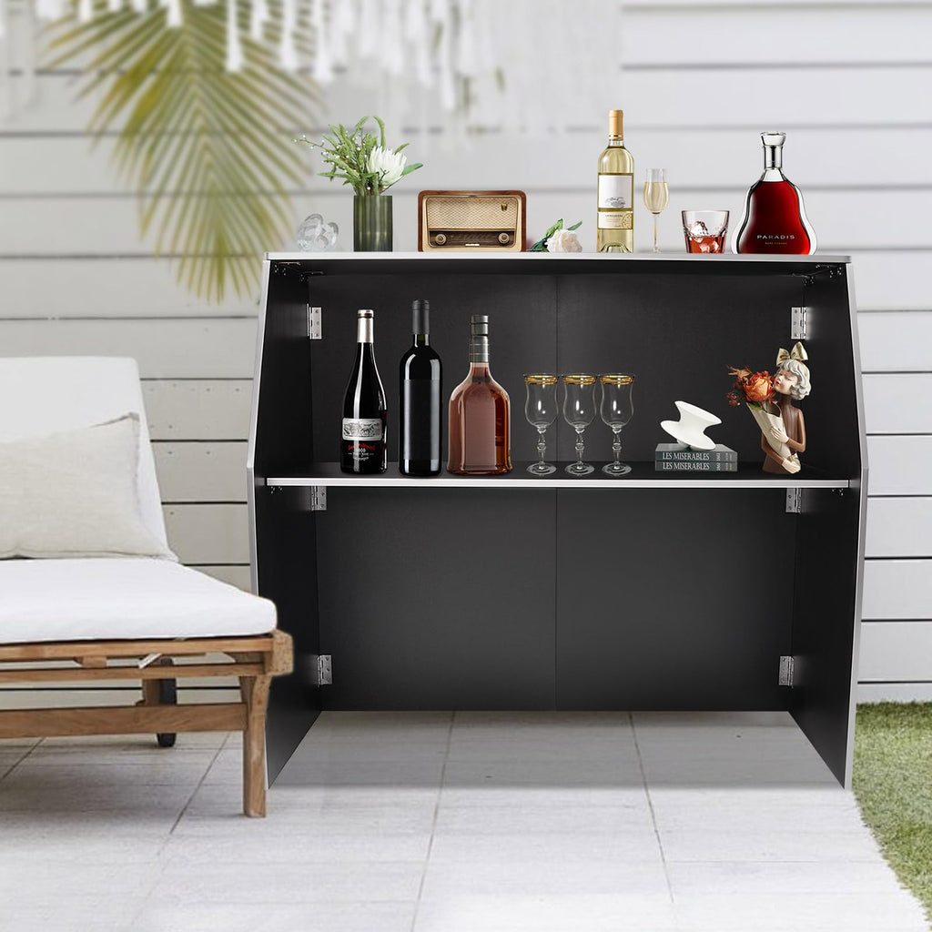 Portable Event Bar,Folding Portable Bar,Foldable Portable Event Bar Cabinet,Wine Bar Cabinet,Bar Cabinet,Foldable Bar Table,Foldable Storage Cabinet for Home Kitchen,Party