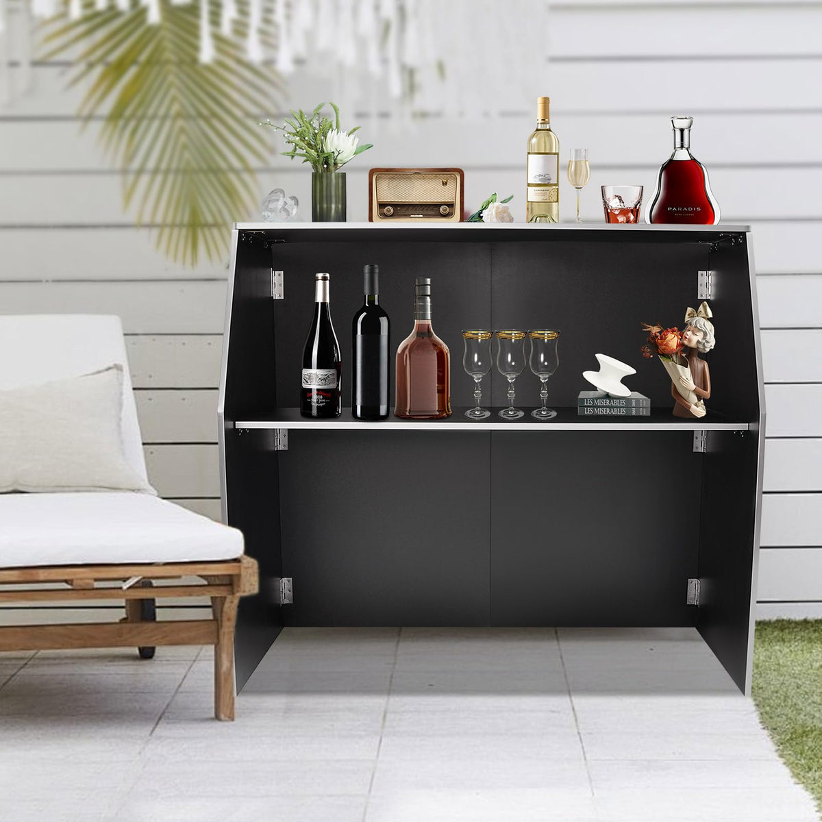 Portable Event Bar,Folding Portable Bar,Foldable Portable Event Bar Cabinet,Wine Bar Cabinet,Bar Cabinet,Foldable Bar Table,Foldable Storage Cabinet for Home Kitchen,Party