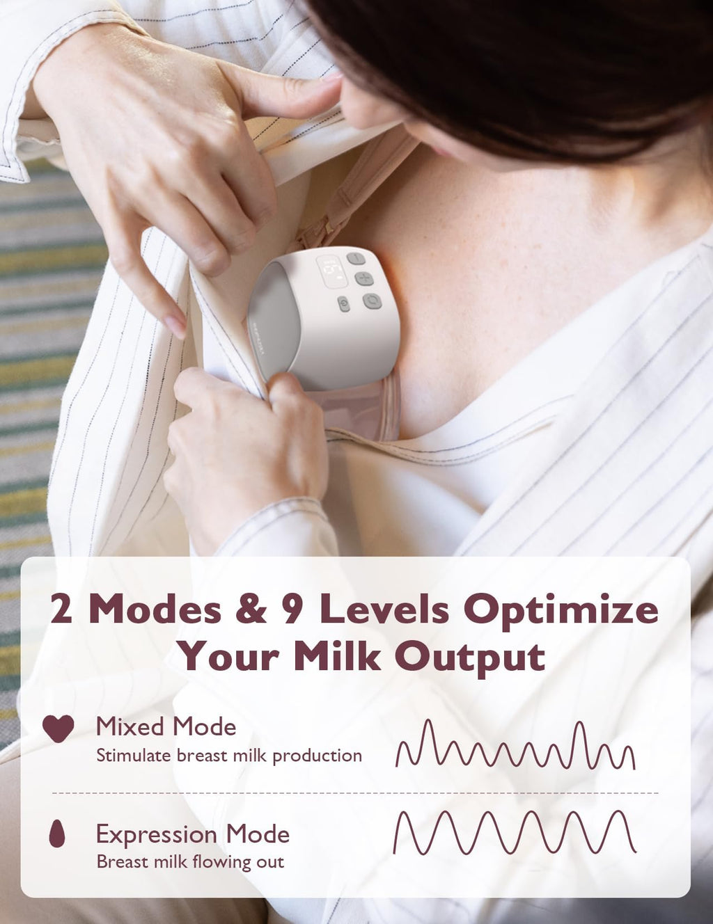 Momcozy M5 Lite Hands-Free Wearable Breast Pump, DoubleFit Flange for Baby-Like Comfort, 3 Modes & 9 Suction Levels, No Flange Insert or Hard Carry Case, 24mm, 2-Pack, Cozy Red