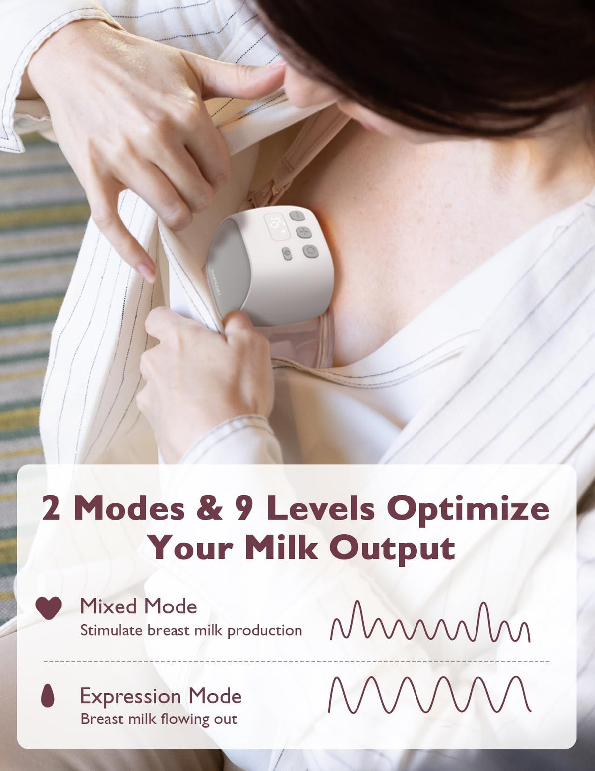 Momcozy M5 Lite Hands-Free Wearable Breast Pump, DoubleFit Flange for Baby-Like Comfort, 3 Modes & 9 Suction Levels, No Flange Insert or Hard Carry Case, 24mm, 2-Pack, Cozy Red