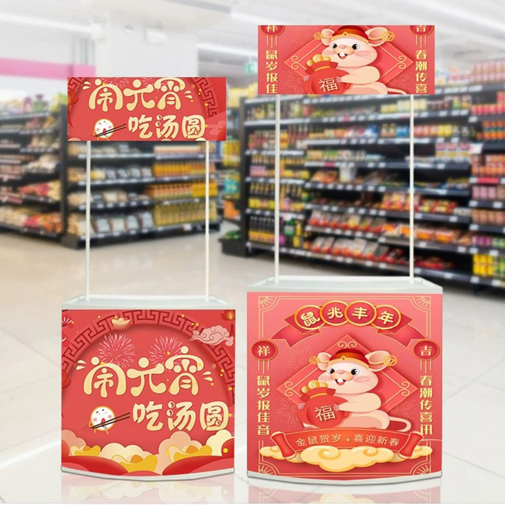 Mobile Portable Promotion Counter Tableï¼Supermarket Tasting Table Booth Kiosk Trade Show Display Banner Standï¼Reception Event Desk Podium Tableï¼ for Booth/Advertising/Exhibition