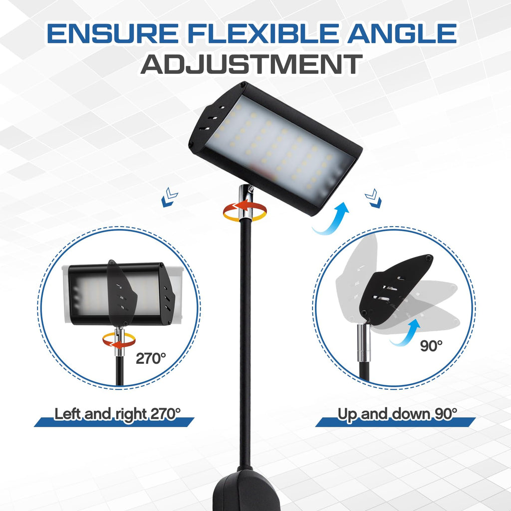 Retisee 4pcs Trade Show LED Booth Lighting Adjustable Arm Lights, Silver