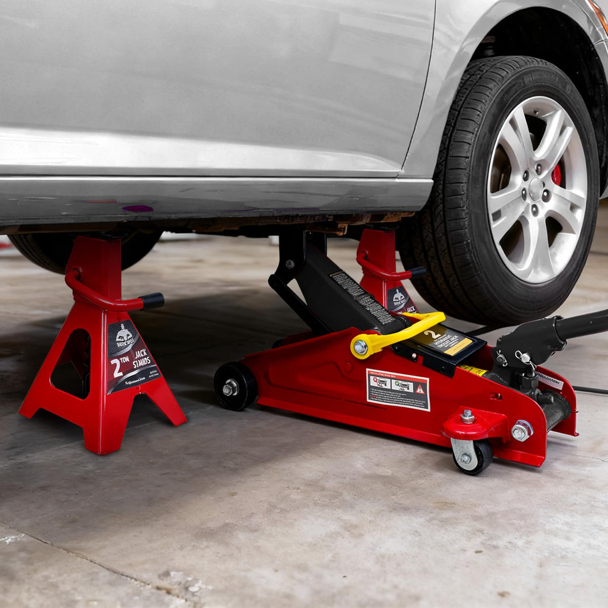 Jack Boss 3 Ton Hydraulic Floor Jack, 6000 LBS Capacity Car Jack, Lifting Range 5.8"-21" Portable Service Lift Jack for Cars, SUVs, Trucks, Blue