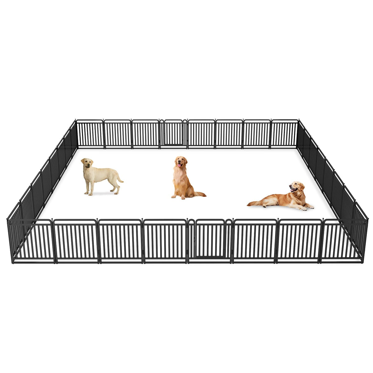 New Thickened Version Dog Playpen, 32 Inch Dog Fences for The Yard, Portable Outdoor Dog Playpen for Large/Medium/Small Dogs, Foldable Metal Dog Dlaypen, with Doors (16 Panels, 32 Inch)