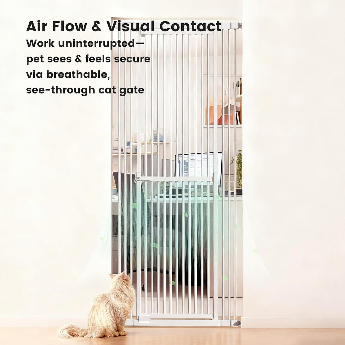 Extra Tall Cat Gate 51"-87" Height Adjustable Pressure Mounted 4 Extensions