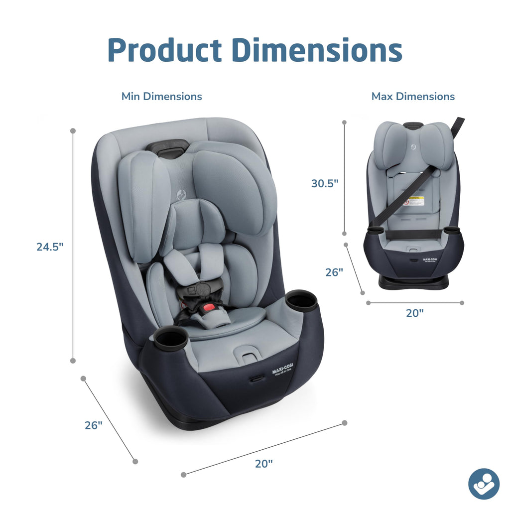 Maxi-Cosi Pria All-in-One Convertible Car Seat, Infant to Toddler Car Seat, Easy-Install Harness, Machine-Washable Cover, 5-100 lbs, SeaDrift