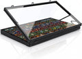 Trade Card Show Display Case, Large Aluminum Lockable Trading Show Display Case and Handle,Portable Trading with Lock for Collectibles, Sports Graded Cards TCG Craft Jewelry (Black, 32*22 in)