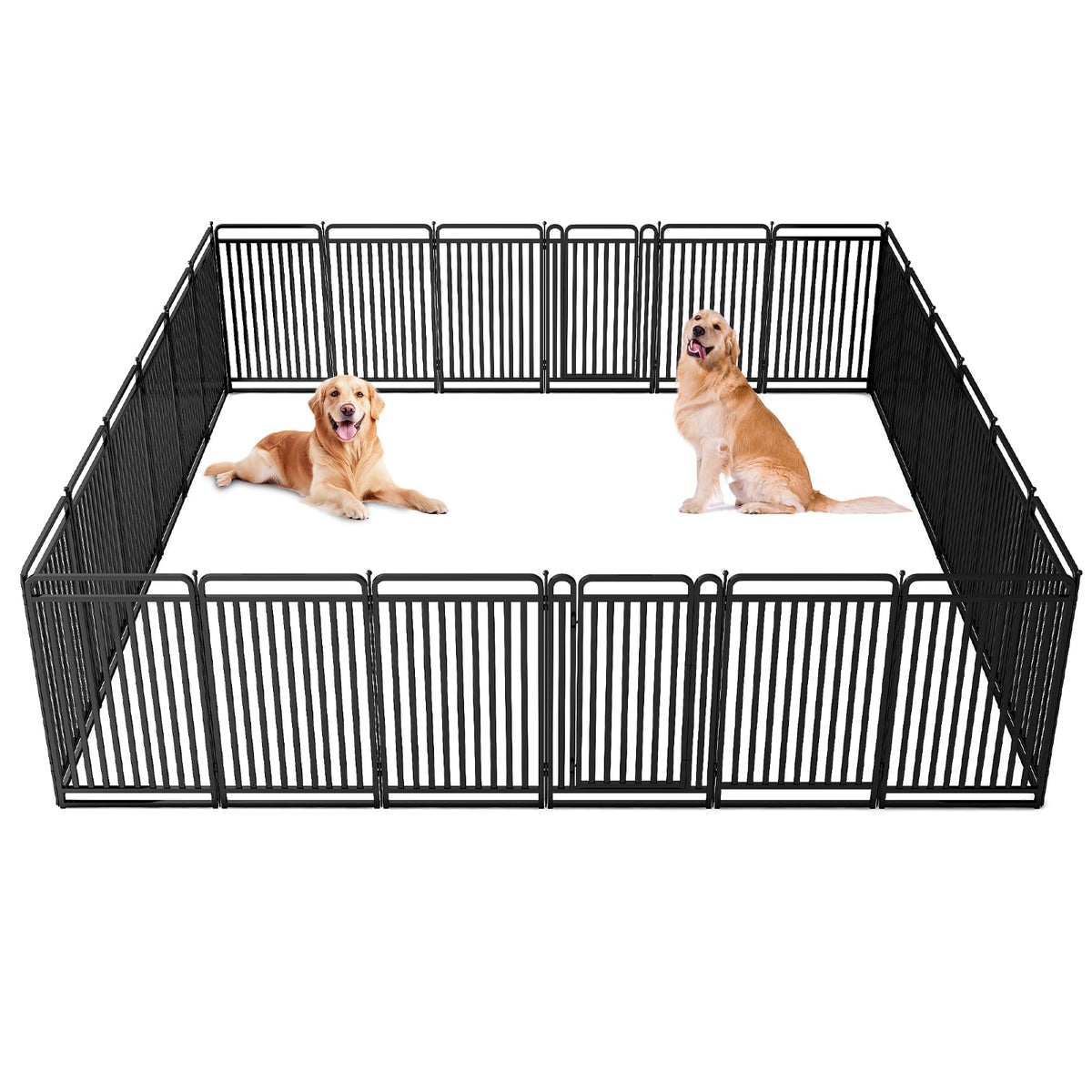 New Thickened Version Dog Playpen, 32 Inch Dog Fences for The Yard, Portable Outdoor Dog Playpen for Large/Medium/Small Dogs, Foldable Metal Dog Dlaypen, with Doors (16 Panels, 32 Inch)