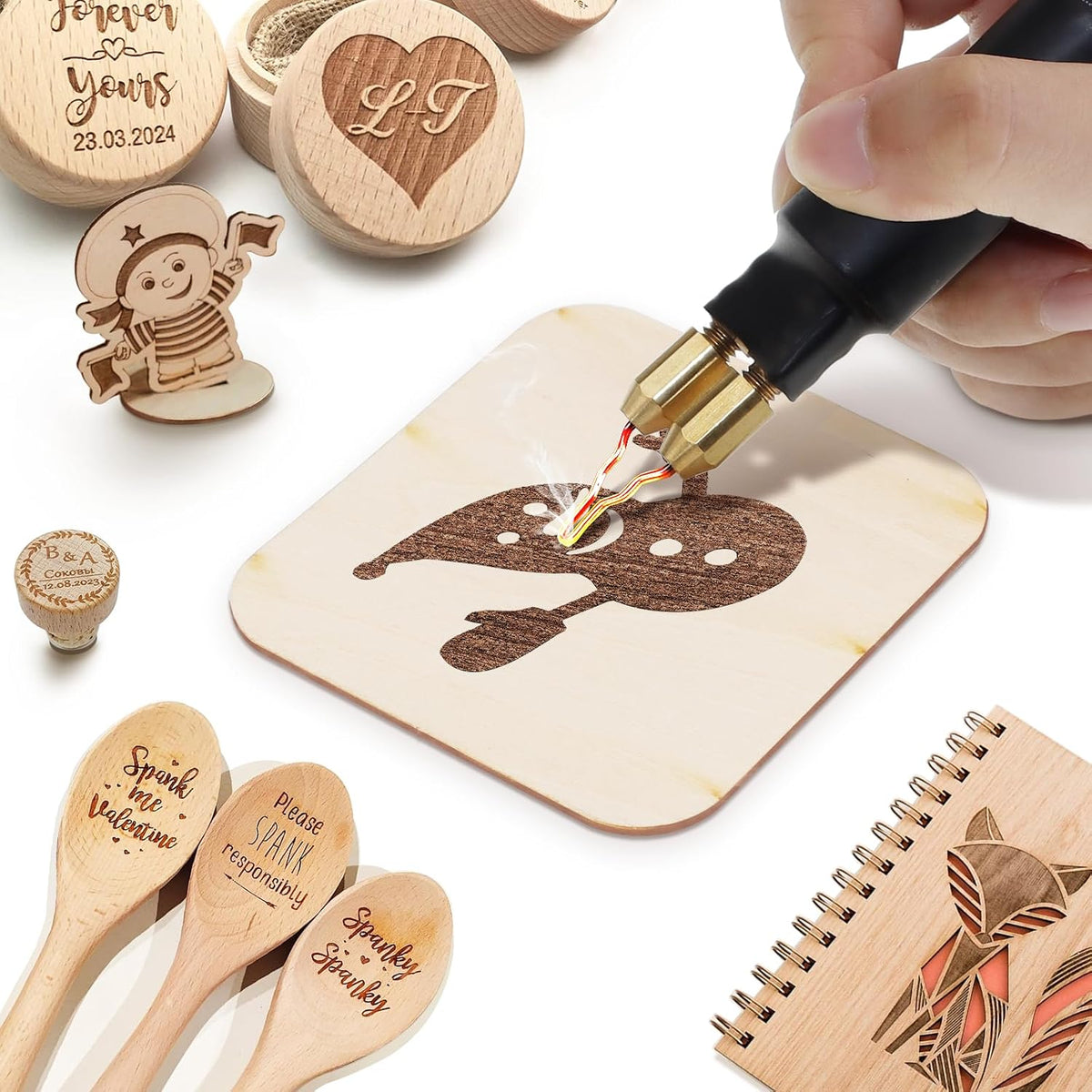 Tekchic 60W Wood Burning Kit, Pyrography Tool with 20 Wire Tips