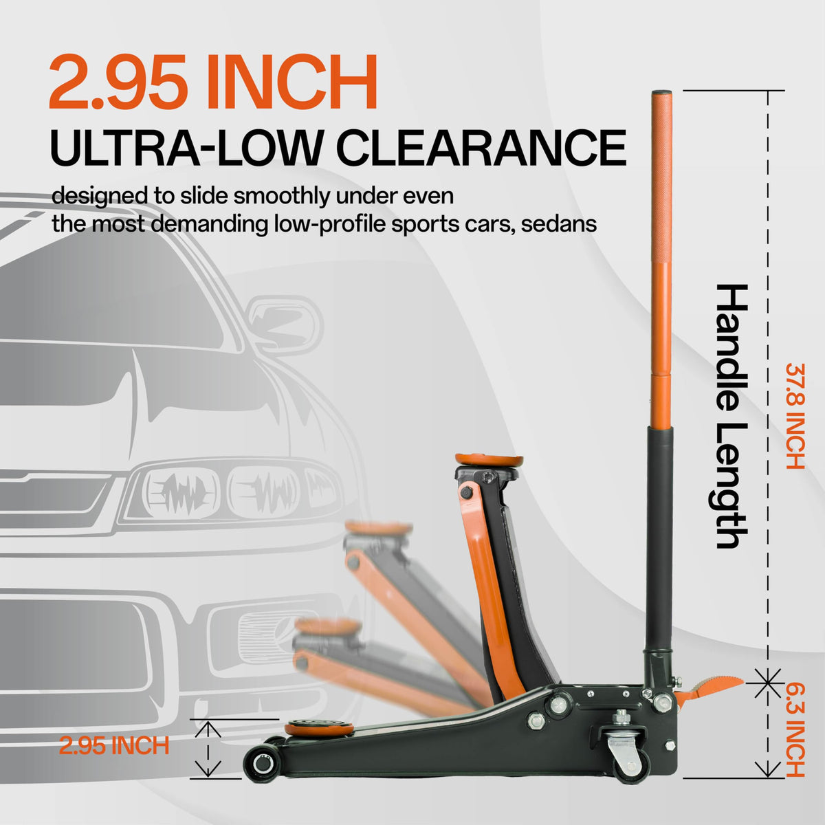 Maxority 3-Ton (6600lbs) Low Profile Hydraulic Heavy-Duty Steel Floor Jack with Dual Pistons Quick Lift Pump, Home and Workshop Car Maintenance for Various Vehicles (Random Color, 3 Ton Low Profile)