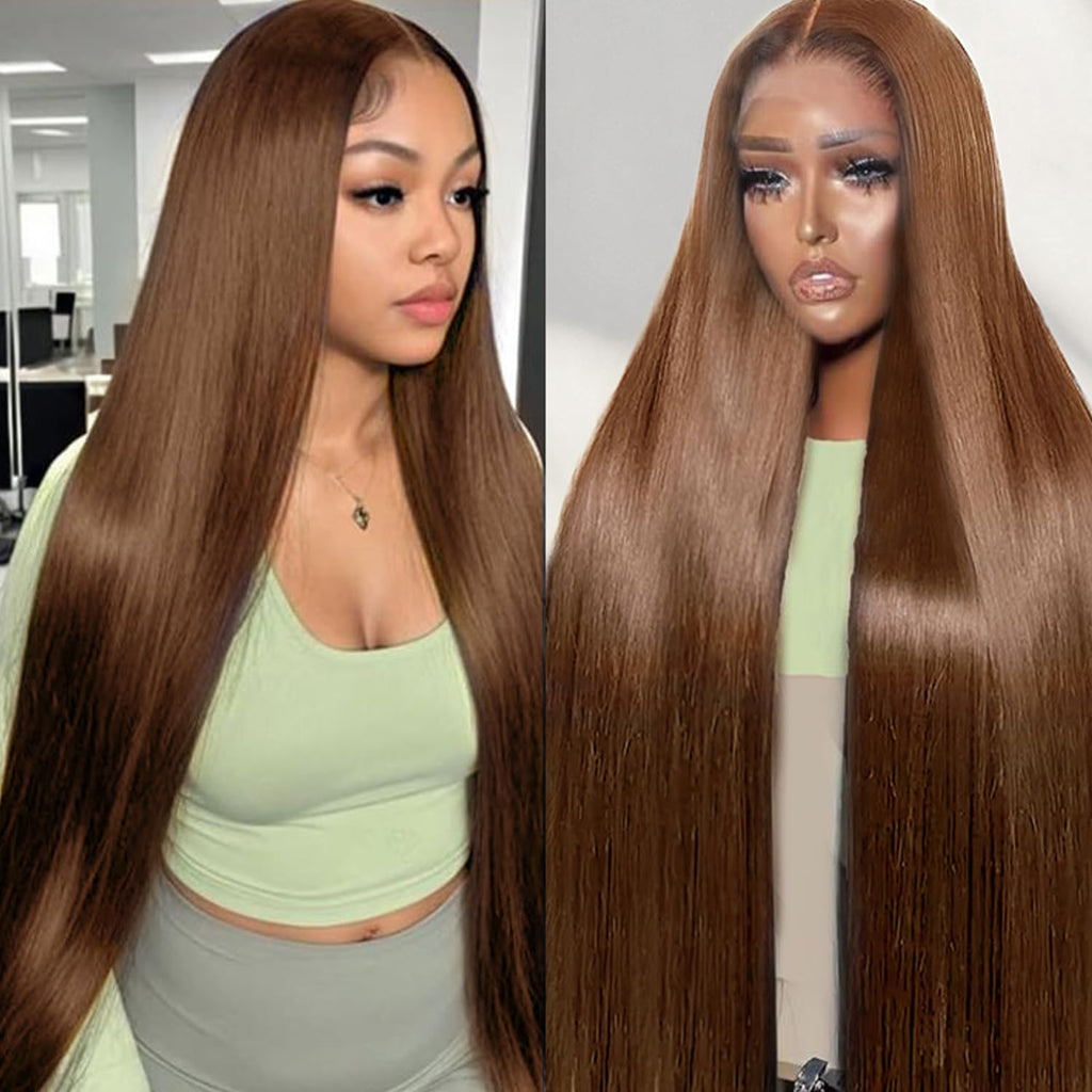 13x6 Ombre Lace Front Wig Human Hair 28IN 180Density Highlight Straight Wig