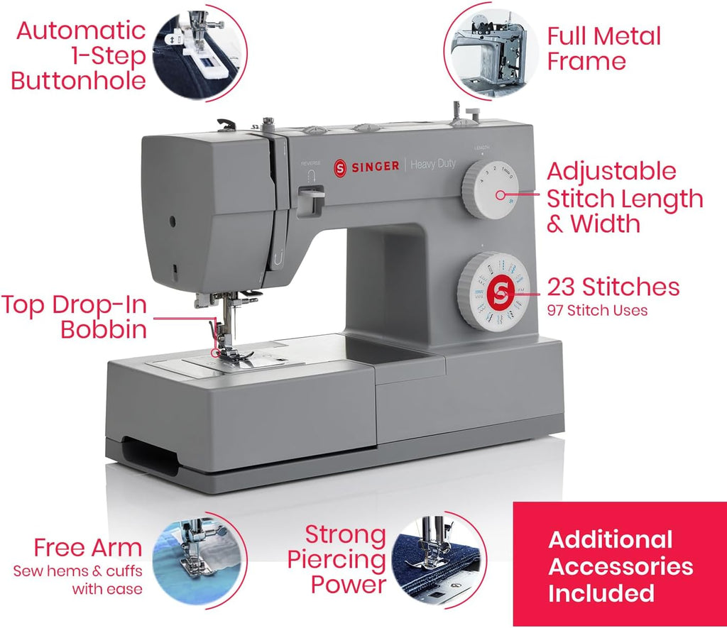 SINGERÂ® 4423 (Grey) High Speed Heavy Duty Sewing Machine with Accessory Kit