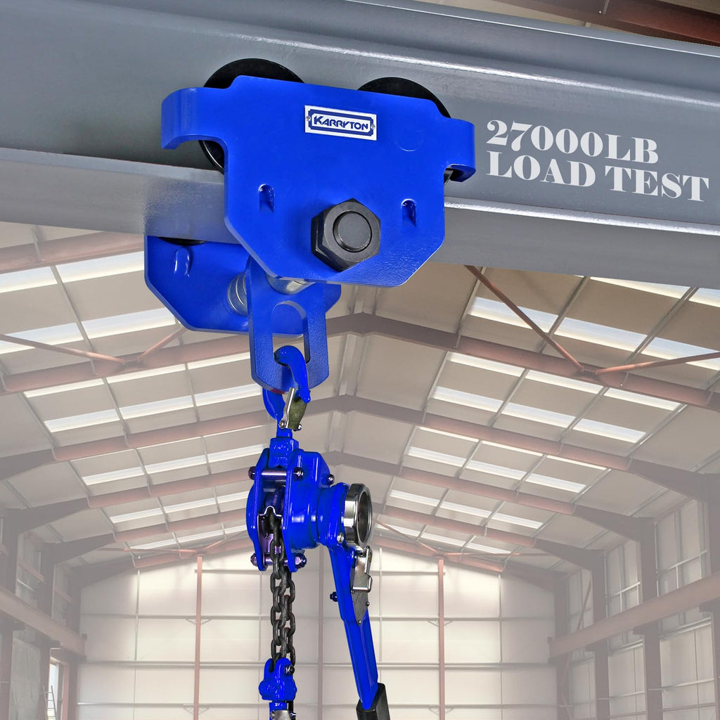 2Ton/4400LB Beam Trolley 3.5 â 8in Adjustable Flange Width, Heavy Duty Manual Push Trolley w/Dual Track Rollers for Crane Lifts, Garage Hoists, Straight/Curved I Beams