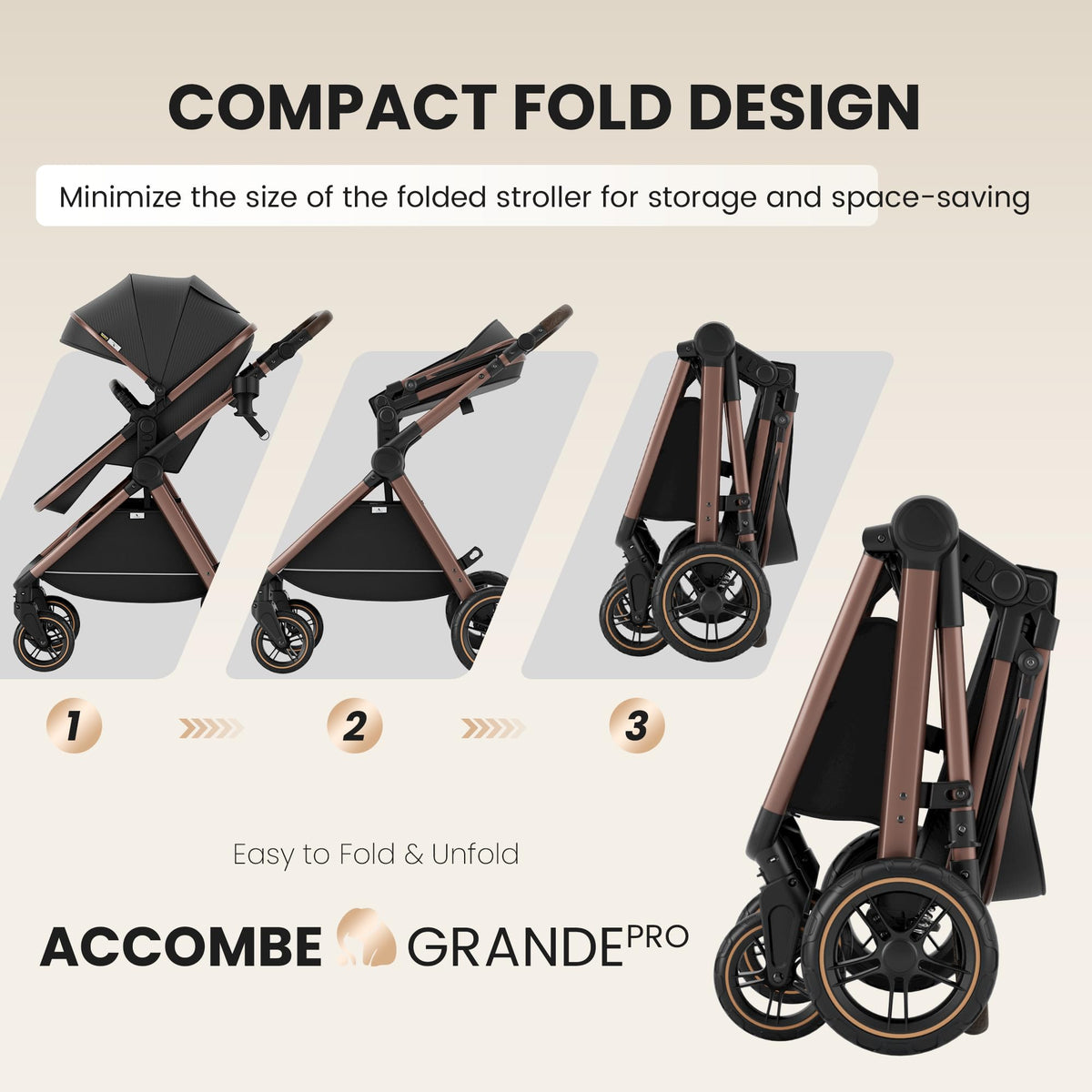 Accombe 2-in-1 Convertible Baby Stroller for Newborn to Toddler