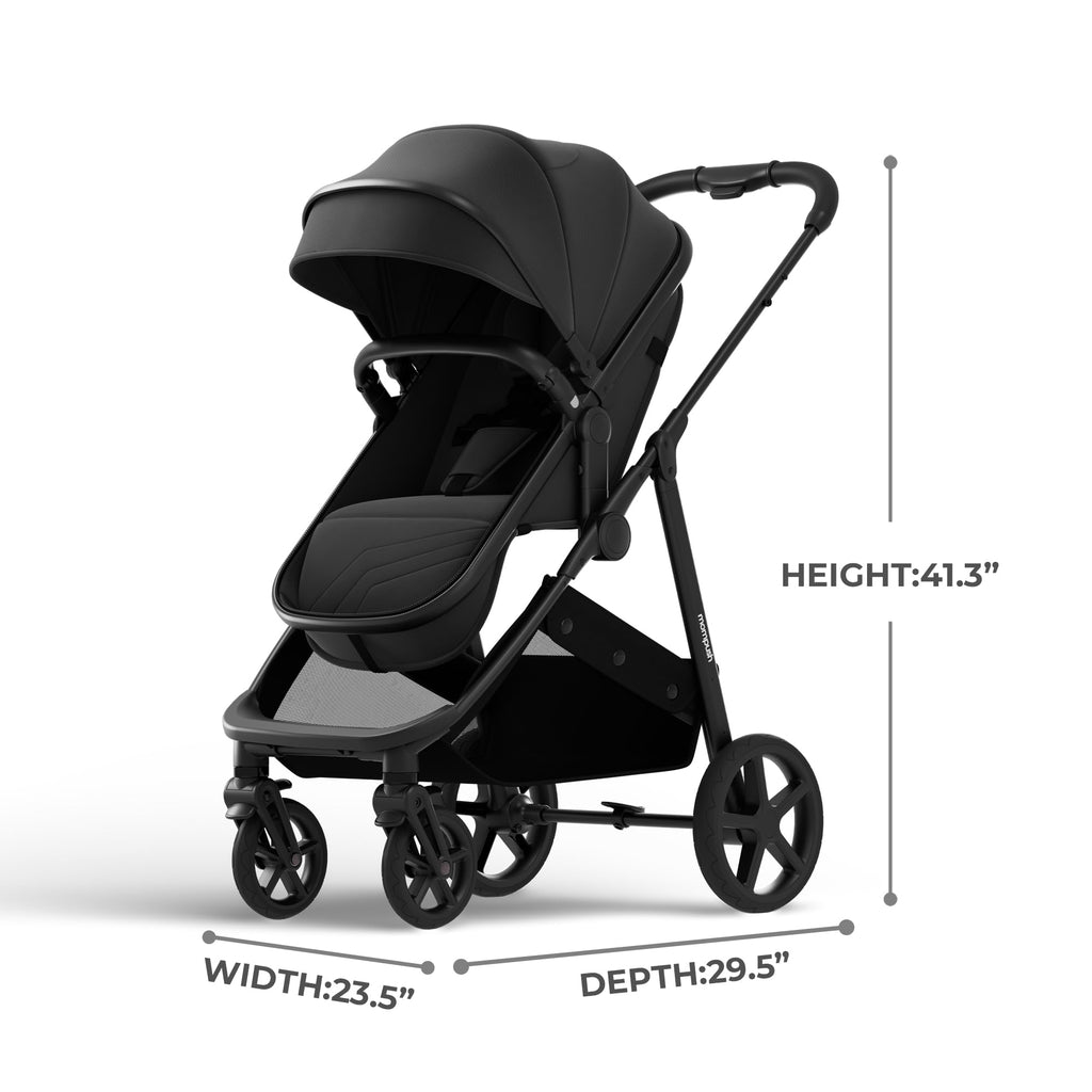 Mompush Wiz 2-in-1 Bassinet Stroller Reversible Seat, One-Hand Fold, Sage