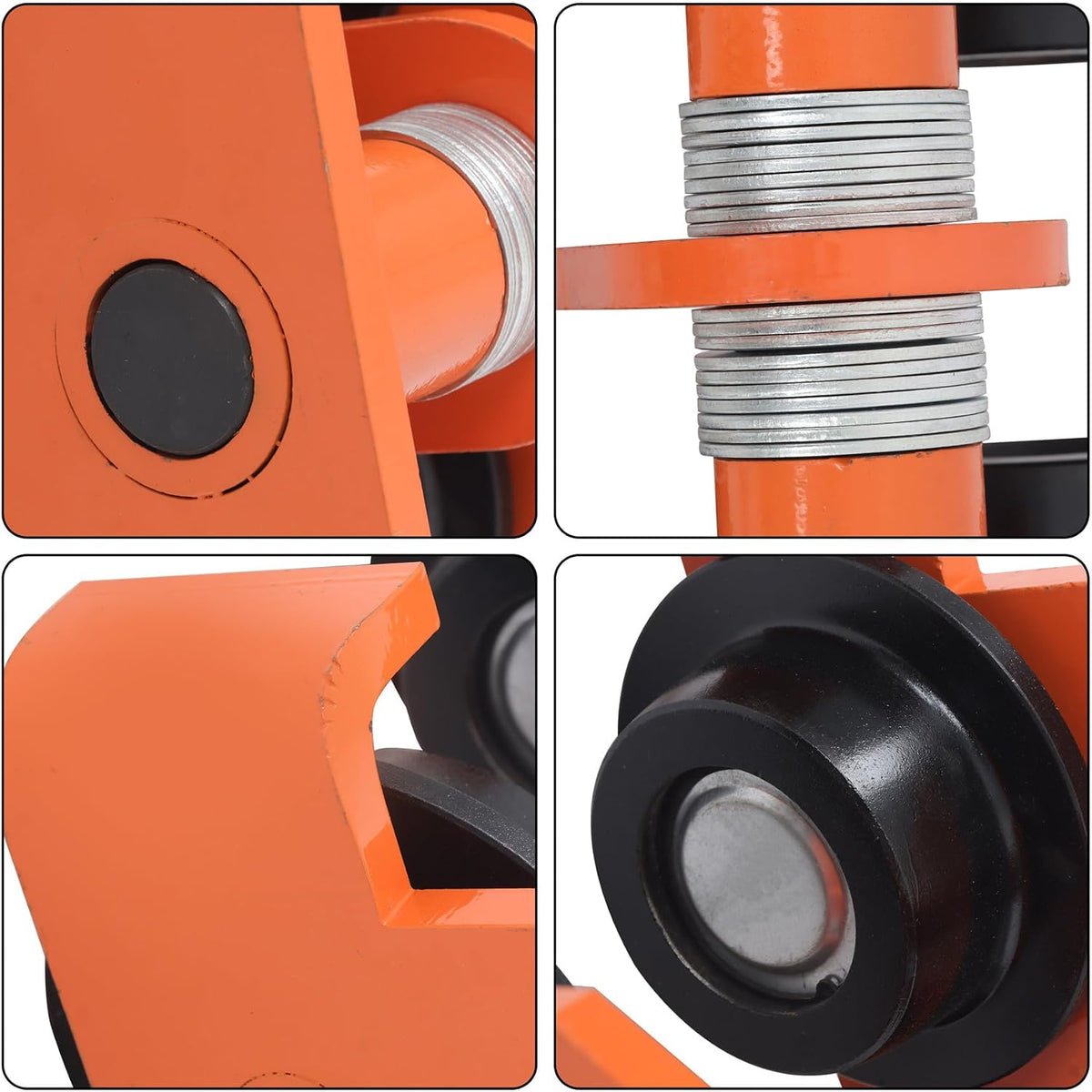 I-Beam Hand Trolley Alloy Steel Orange 11000lbs/5t Double Wheel Adjustable Flange Width 120MM to 195MM