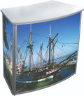 M&T Displays Portable Trade Show Podium Table Display Panset Counter Speech Stand Without Printing Pop Up for Exhibition Reception Event Desk 41.73x36.61 Inch Aluminum