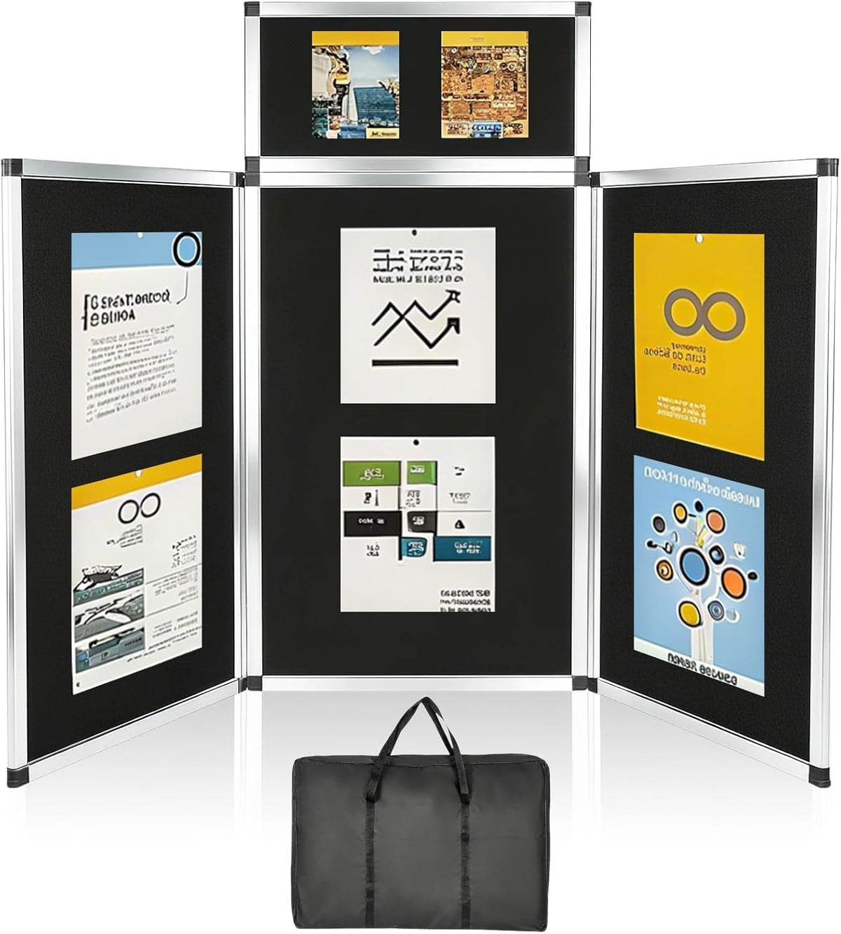 3+1 Panel Trade Presentation Board, 70.8" x 35.4" Folding Display Board