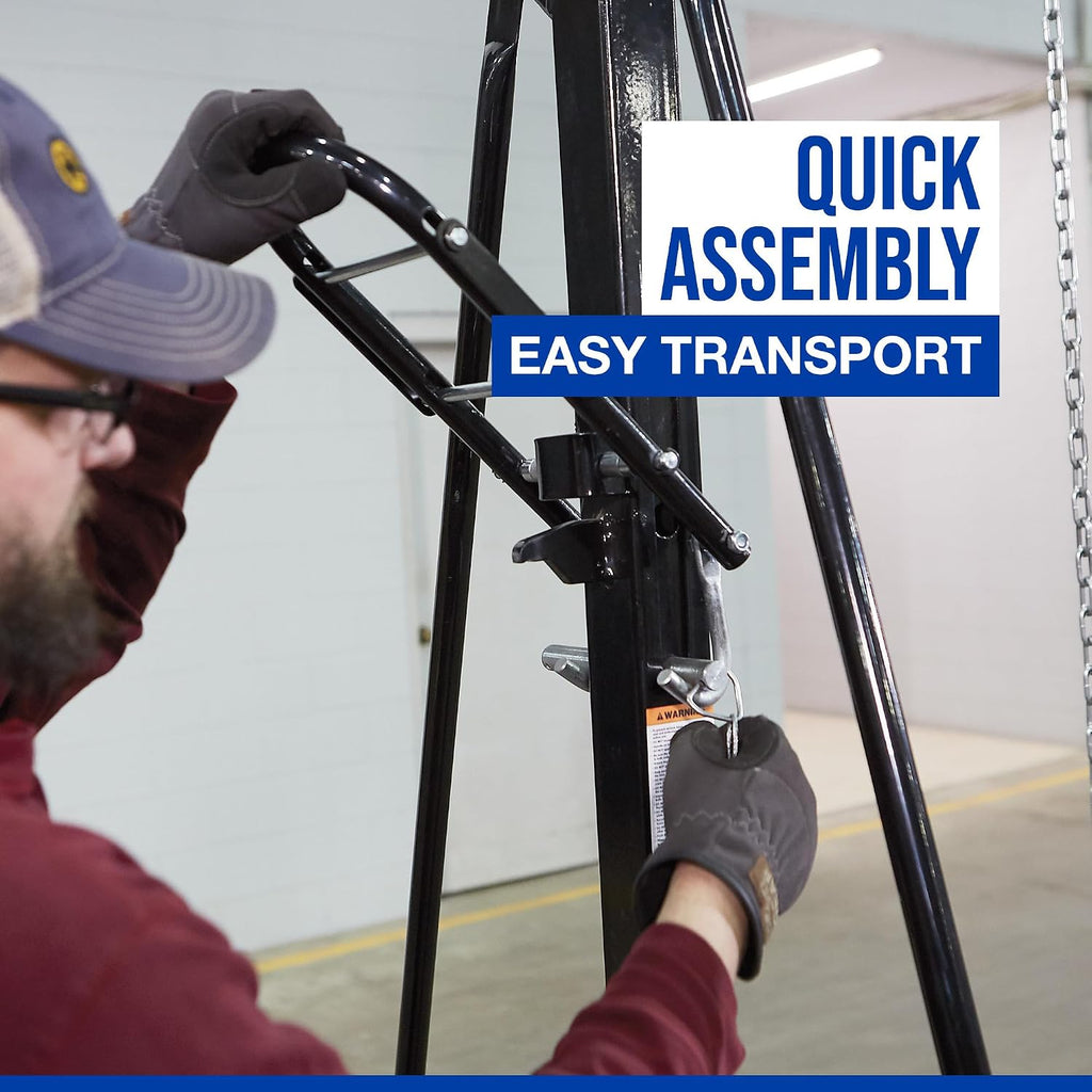 Strongway Adjustable Gantry Crane, 2000-Lb. Capacity, 11.9ft. Lift