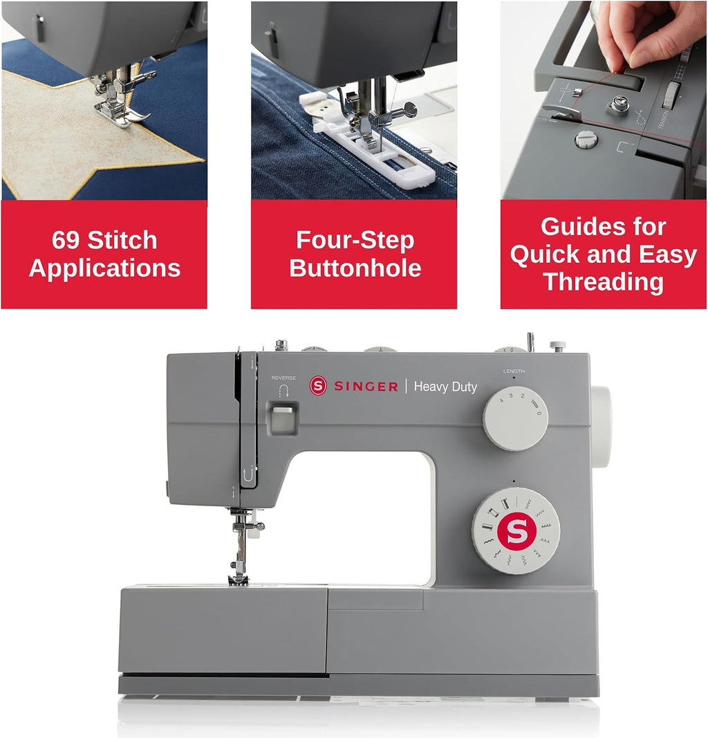 SINGERÂ® 4411 (Grey) High Speed Heavy Duty Sewing Machine with Accessories