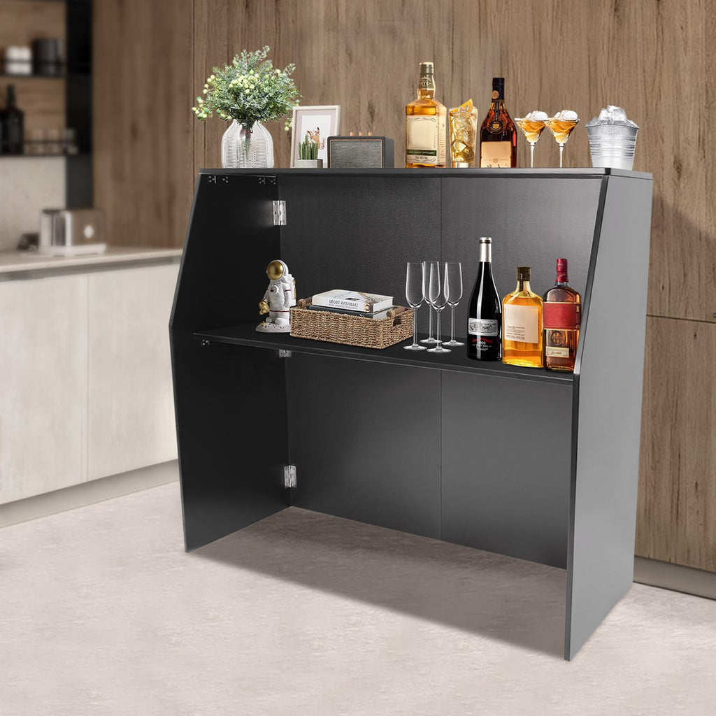 Portable Event Bar,Folding Portable Bar,Foldable Portable Event Bar Cabinet,Wine Bar Cabinet,Bar Cabinet,Foldable Bar Table,Foldable Storage Cabinet for Home Kitchen,Party