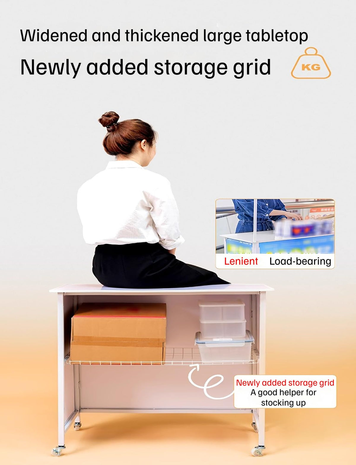 Mobile Portable Promotion Counter, Table Trade Show Display Counter ,Supermarket Tasting Table Booth Banner Advertising Stand(Size2)