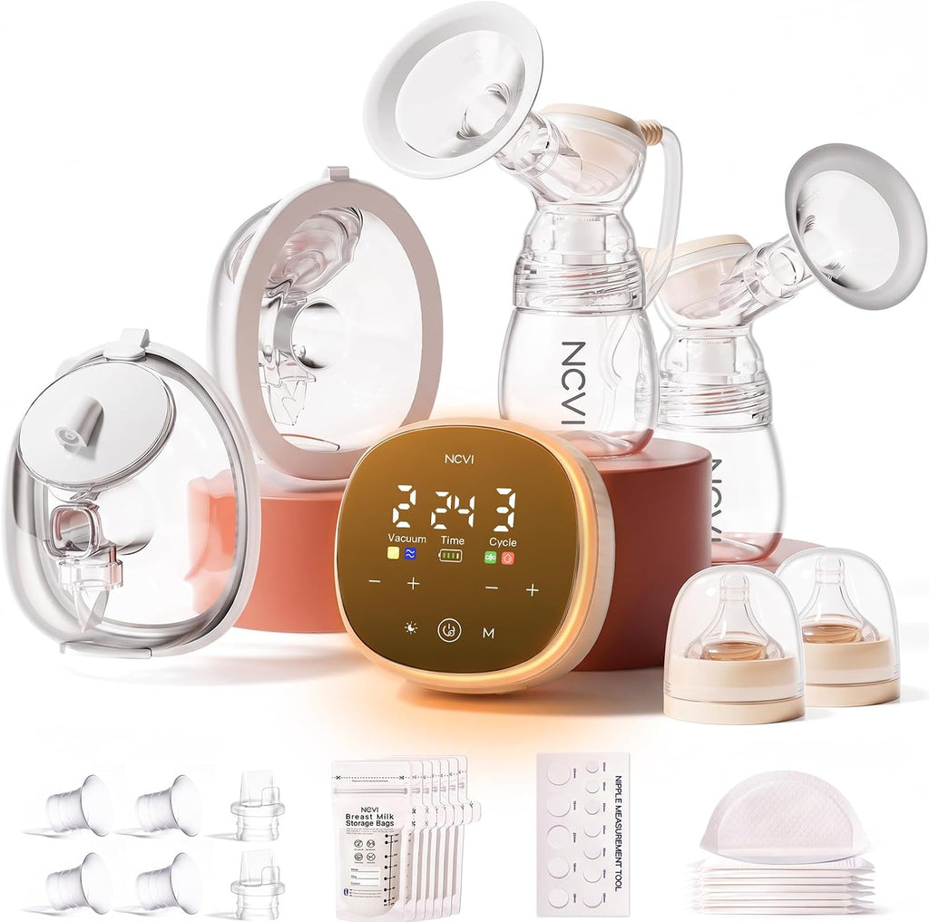NCVI Electric Breast Pump, 2-in-1 Wearable & Bottle Cups, 4 Modes 9 Levels
