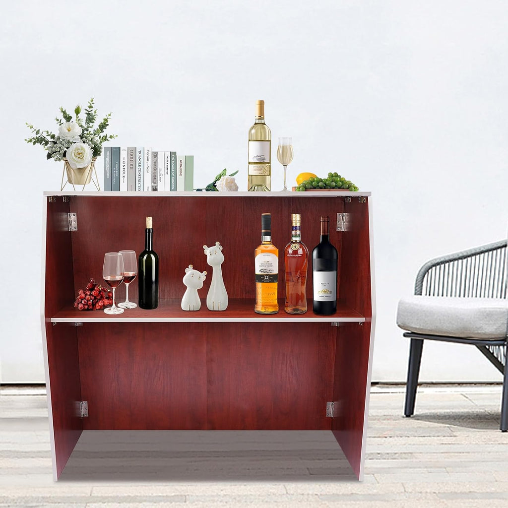 Portable Event Bar,Folding Portable Bar,Foldable Portable Event Bar Cabinet,Wine Bar Cabinet,Bar Cabinet,Foldable Bar Table,Foldable Storage Cabinet for Home Kitchen,Party