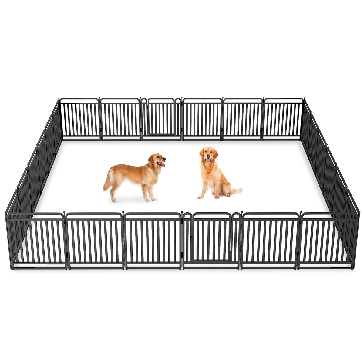 New Thickened Version Dog Playpen, 32 Inch Dog Fences for The Yard, Portable Outdoor Dog Playpen for Large/Medium/Small Dogs, Foldable Metal Dog Dlaypen, with Doors (16 Panels, 32 Inch)