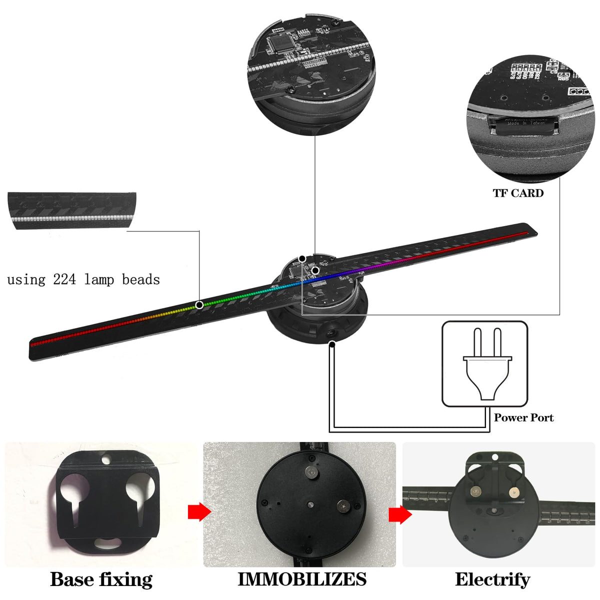 Missyou 3D Hologram Fan Display Cabinet with WiFi, Shelf and Speaker