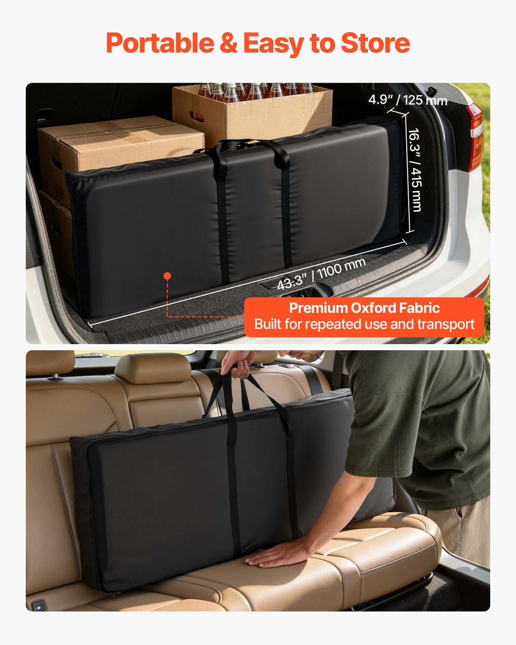 VEVOR Promotion Counter Table, Portable Tradeshow Podium Table, 30.91" x 14.96" x 71.46", Display Exhibition Counter Stand Booth Fair with Wall, Pop Up Podium with Storage Rack/Carrying Bag