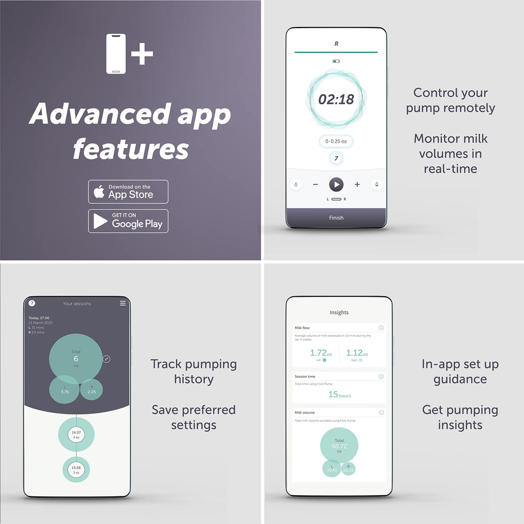 Elvie - Double, Wearable Breast Pump w/App - The Smallest & Quietest - Portable - Hands Free & Discreet - Automated with Four Personalized Settings