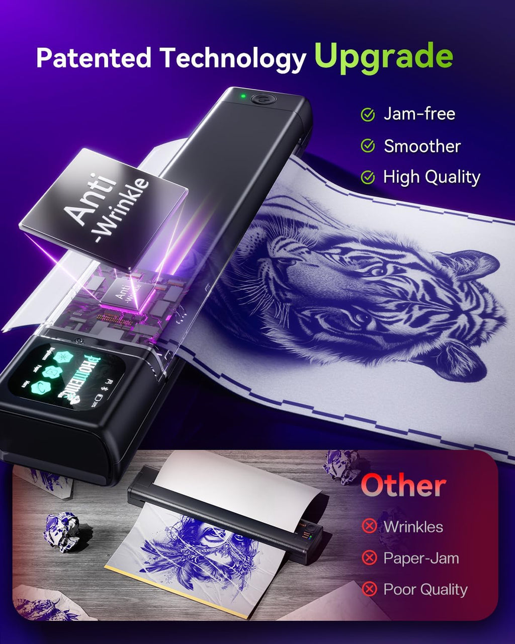 Phomemo M08F Plus Touchscreen Tattoo Stencil Printer, Bluetooth, Thermal