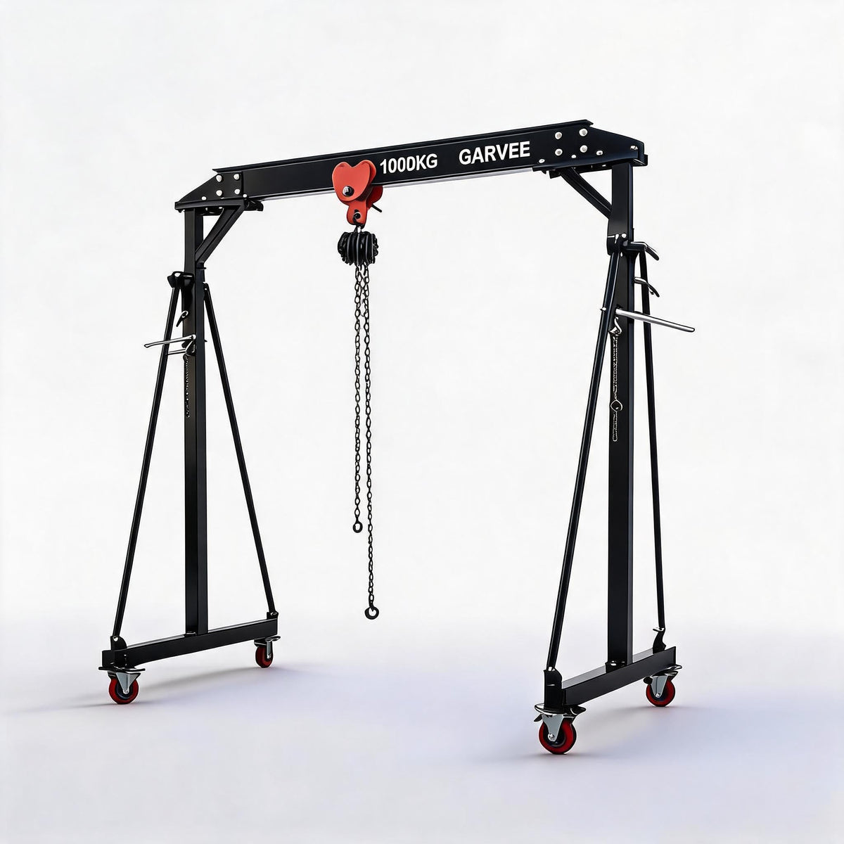 IDEALHOUSE 2 Ton Adjustable Gantry Crane, 5000 LBS Capacity Heavy Duty Alloy Steel Shop Crane with Manual Trolley, Chain Hoist & Complete Rigging Kit for Warehouse Factory Garage Auto Repair