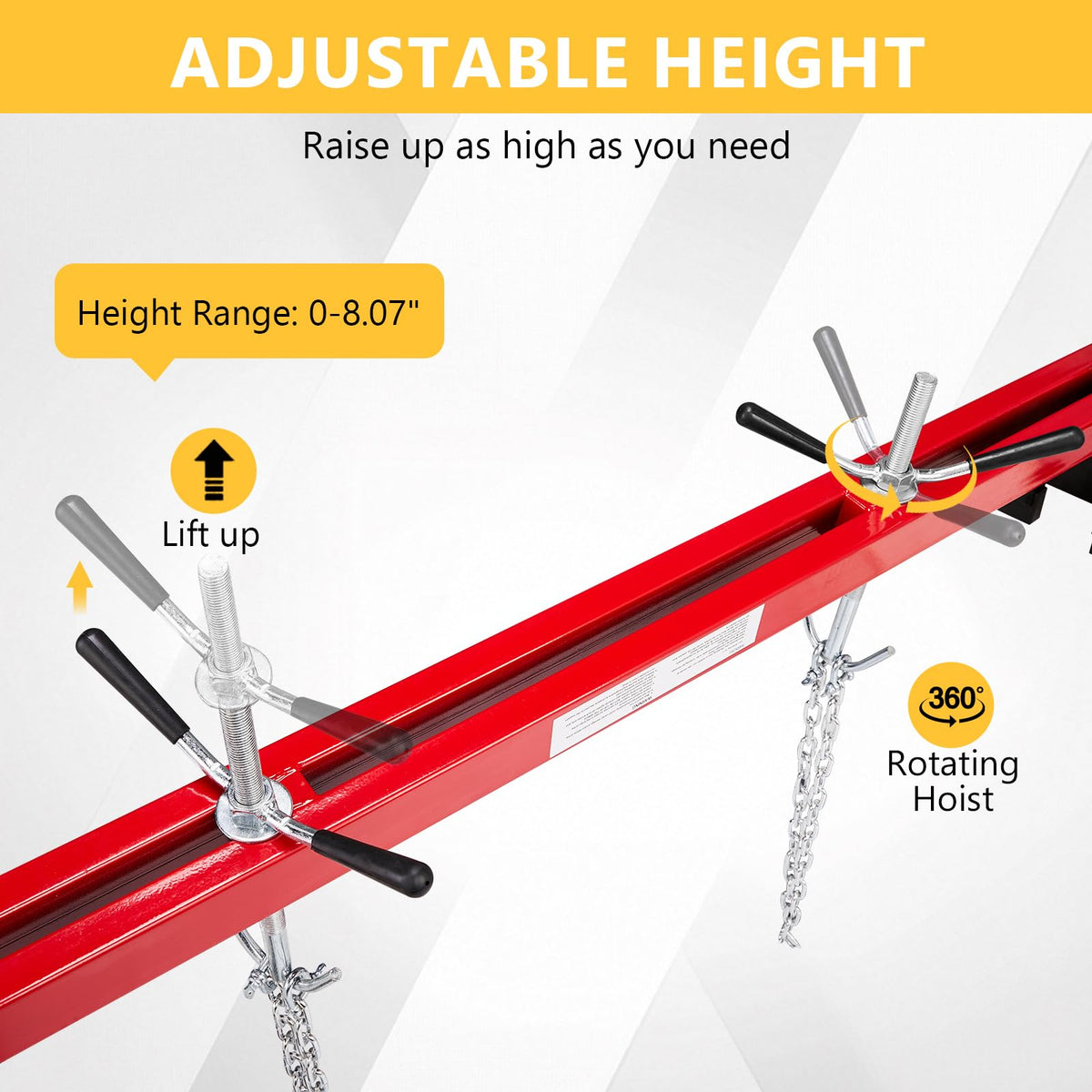 2 Ton Hydraulic Engine Hoist Crane, 4400LBS Folding Cherry Picker