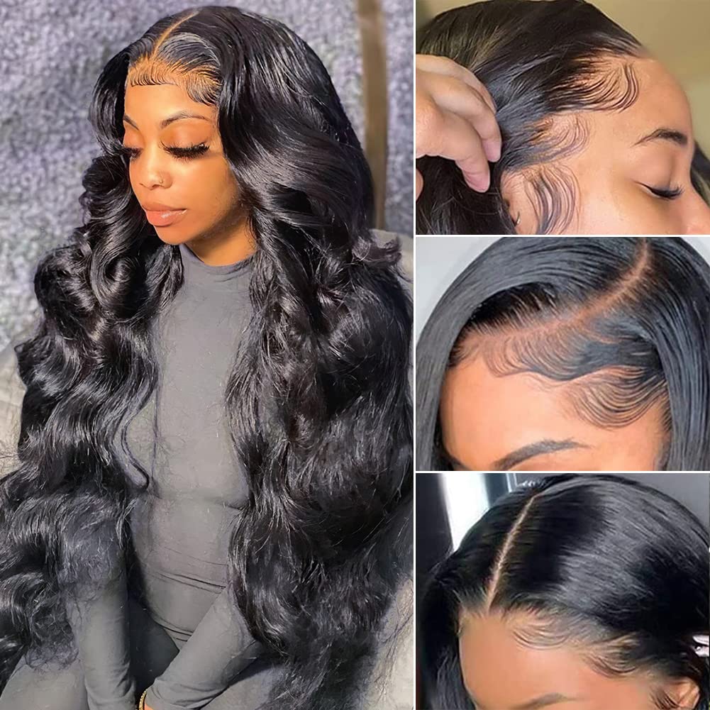 Pizazz 13x6 Body Wave Lace Front Wigs Human Hair Pre Plucked Bleached Knots