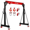 LDHTHOPI 3 Ton Gantry Crane, 6600LBS Adjustable Height 8.53 to 12.47ft with Triangle Base, Portable I-Beam Hoist for Factory, Warehouse, Auto Repair & Construction,Red