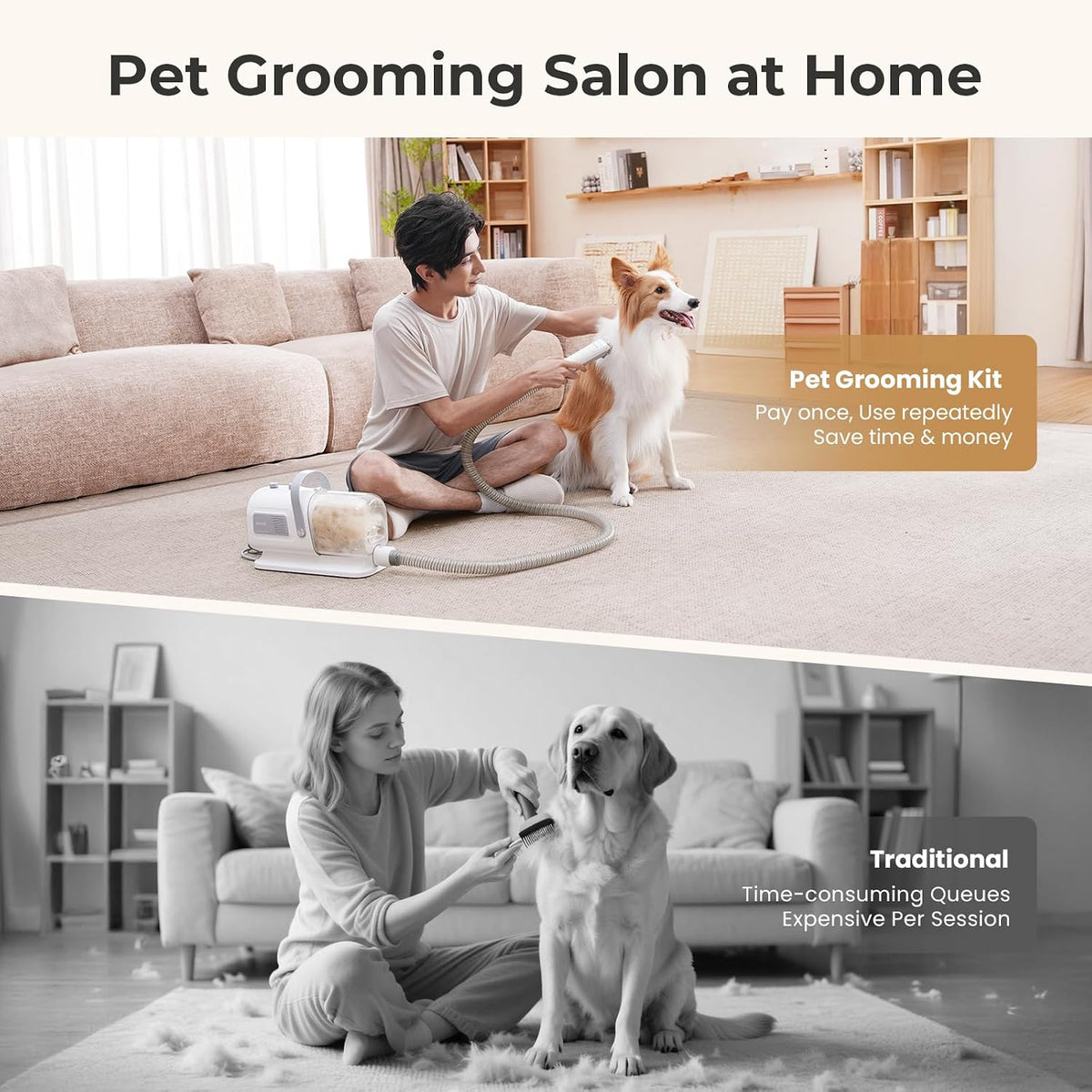 Pecute 7-in-1 Dog Grooming Vacuum & Dryer for Heavy Shedding