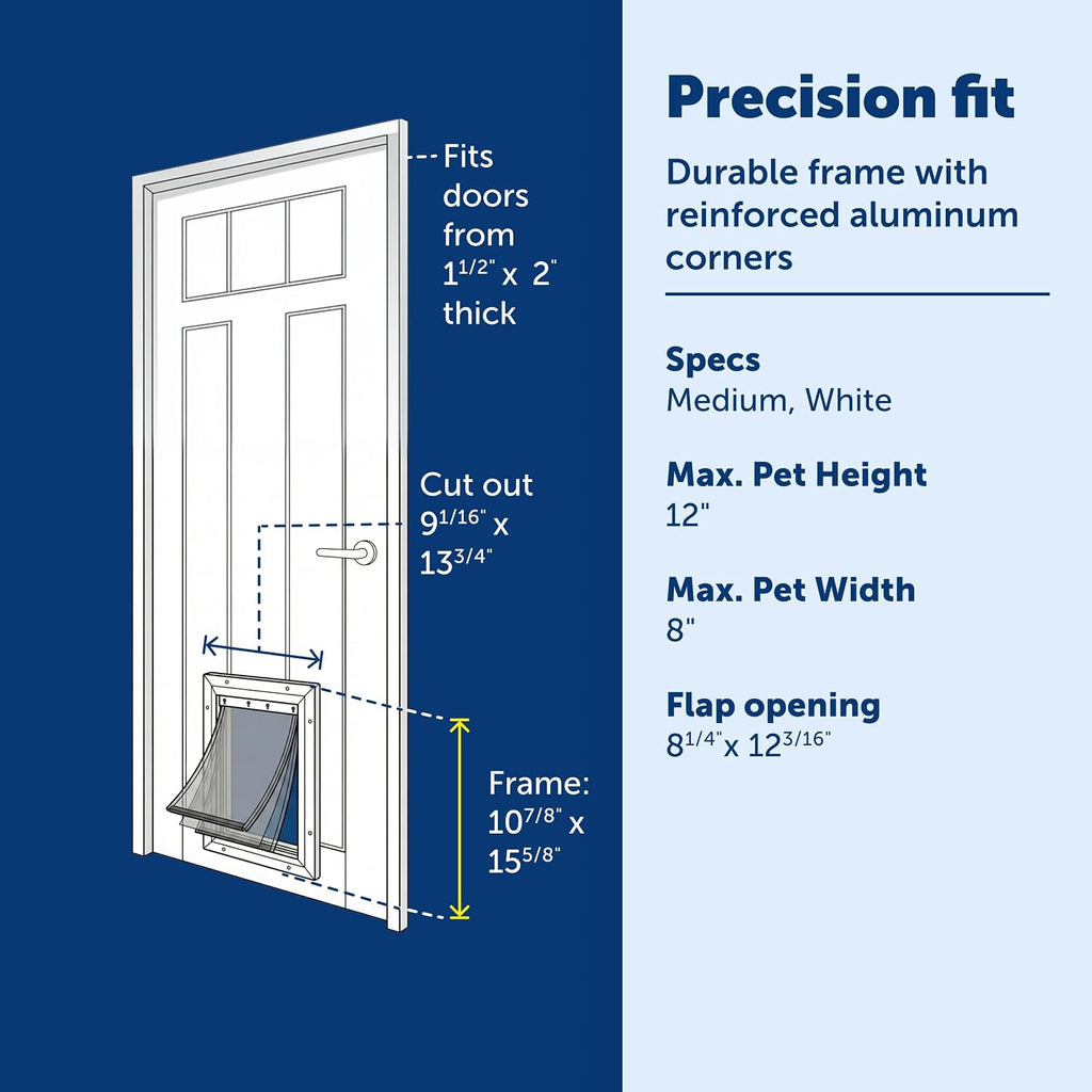 PetSafe Extreme Weather Aluminum Dog Door, 3-Flap Insulated, Medium