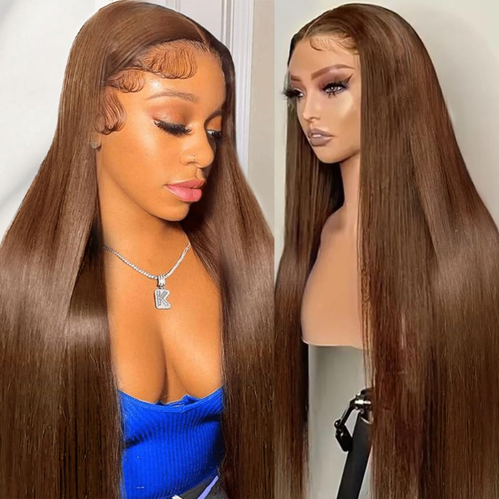13x6 Ombre Lace Front Wig Human Hair 28IN 180Density Highlight Straight Wig