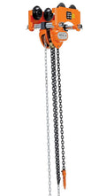 Vestil LOW-2P Steel Low Headroom Chain Hoist Push Trolley 12 In. x 10-1/2 In. x 10 In. 2,000 Lb. Capacity Orange