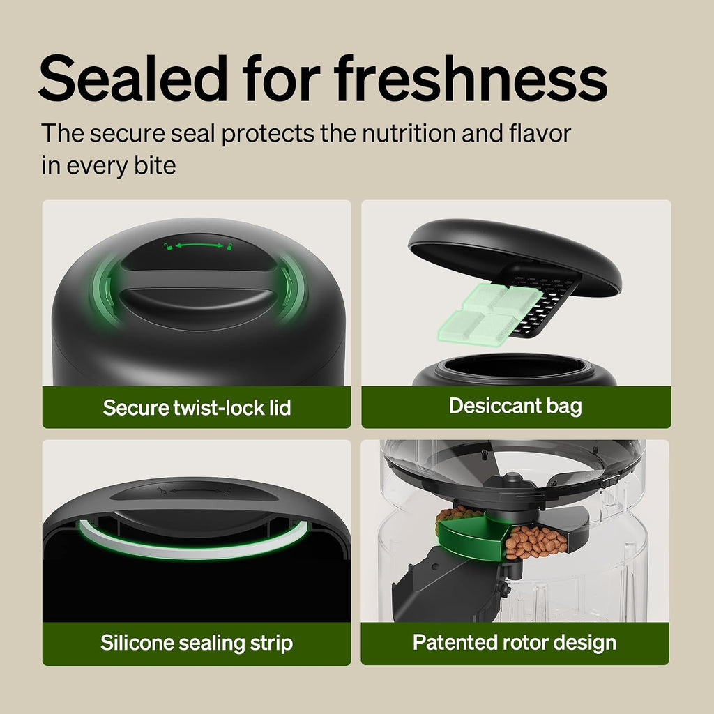 PETLIBRO Automatic Cat Feeder, 5G WiFi Automatic Dog Food Dispenser with Freshness Preservation, 5L Timed Pet Feeder with Low Food Sensor, Up to 10 Meals Per Day, Granary Black