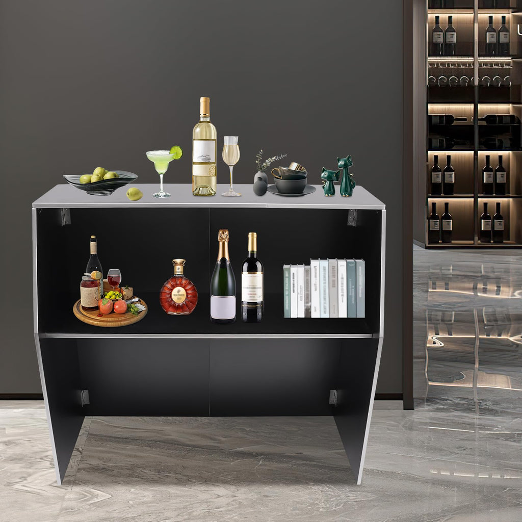 Portable Event Bar,Folding Portable Bar,Foldable Portable Event Bar Cabinet,Wine Bar Cabinet,Bar Cabinet,Foldable Bar Table,Foldable Storage Cabinet for Home Kitchen,Party