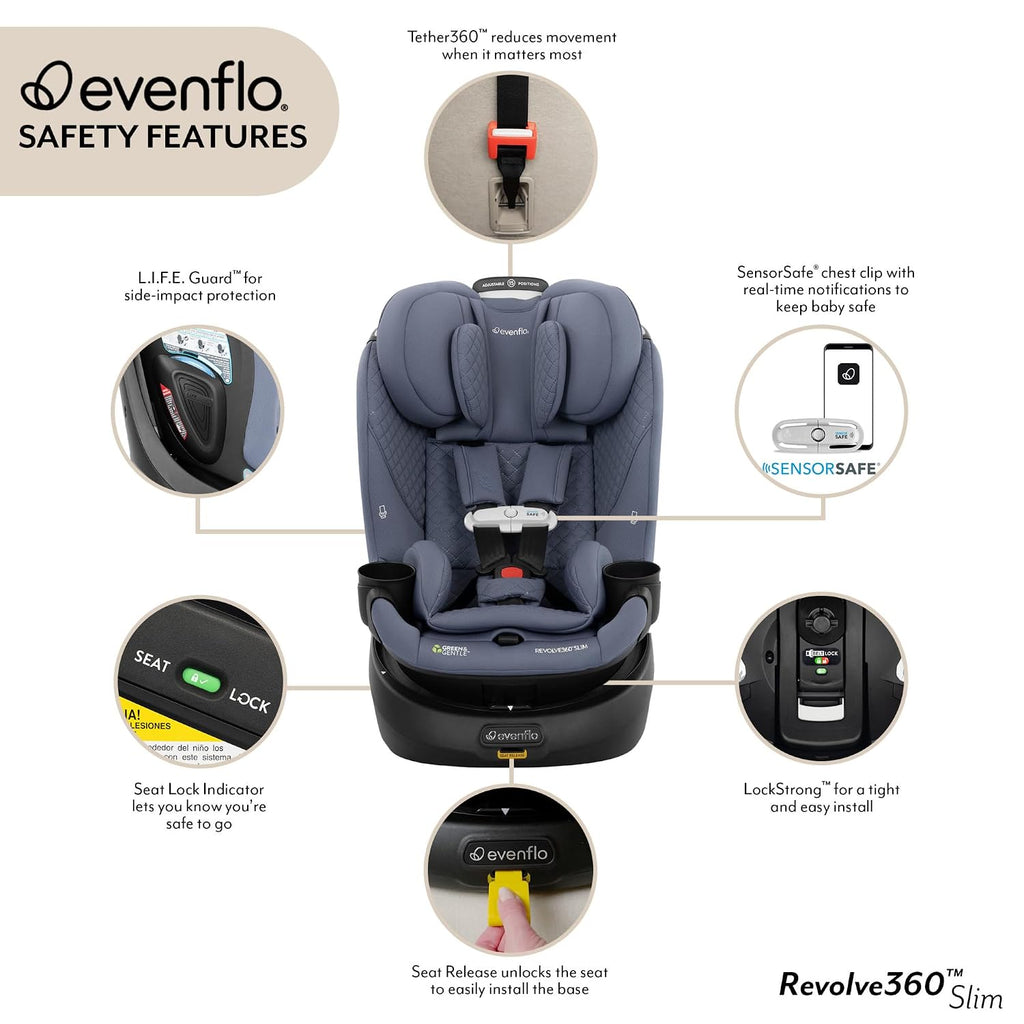 Evenflo Revolve360 Slim 2-in-1 Rotating Car Seat