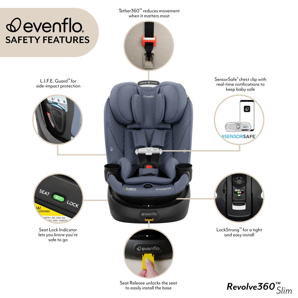 Evenflo Revolve360 Slim 2-in-1 Rotating Car Seat