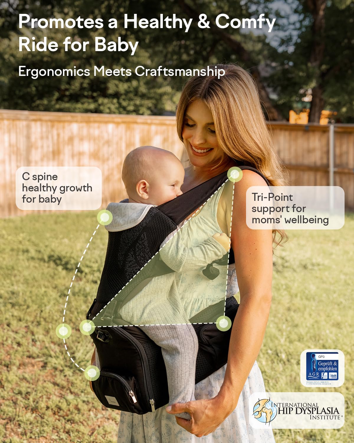 Grownsy Innovative Cooling Baby Carrier with Built-in Fan for Hot Weather