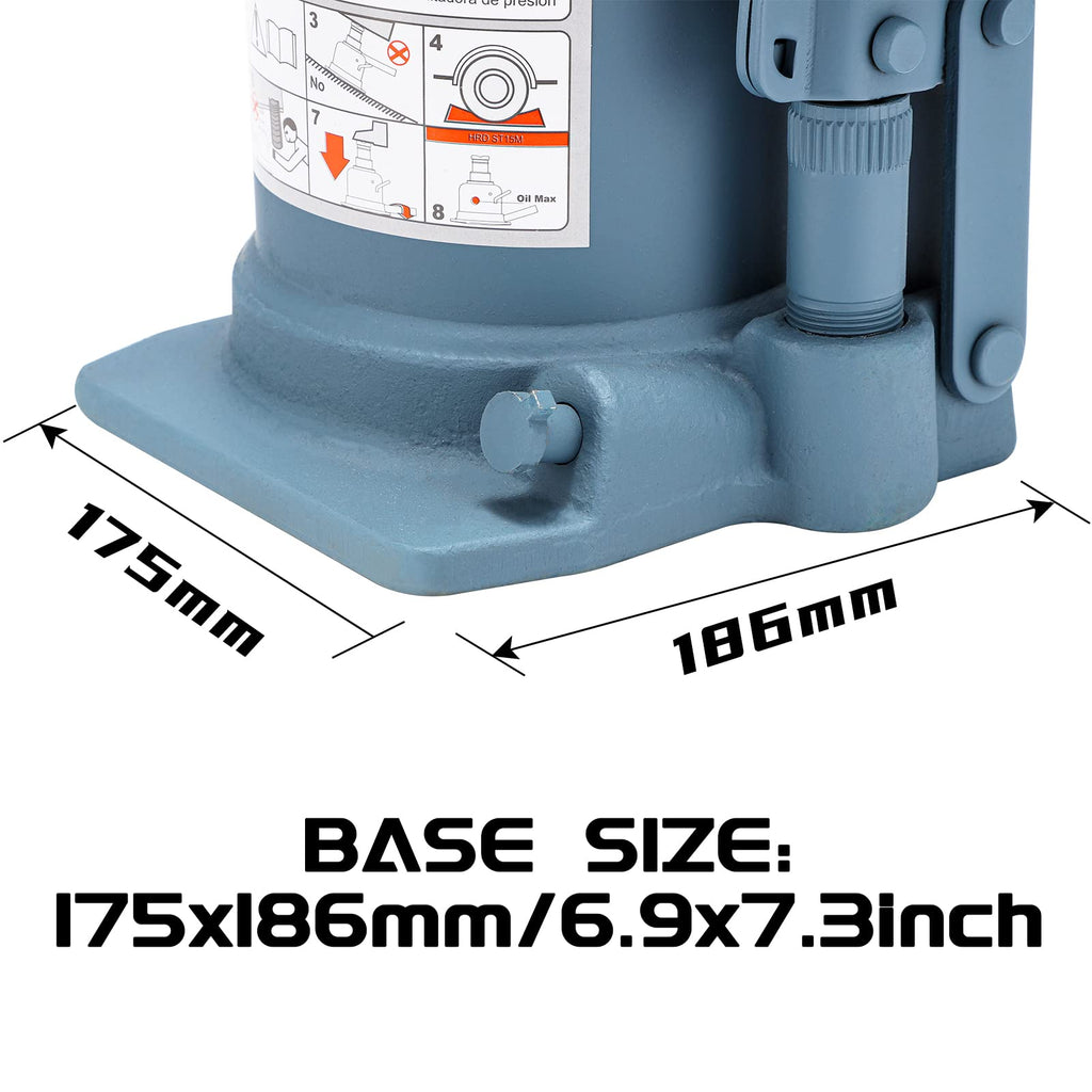 BAOSHISHAN 4 Ton Double Ram Bottle Jack 10.43" to 24" Lift Range