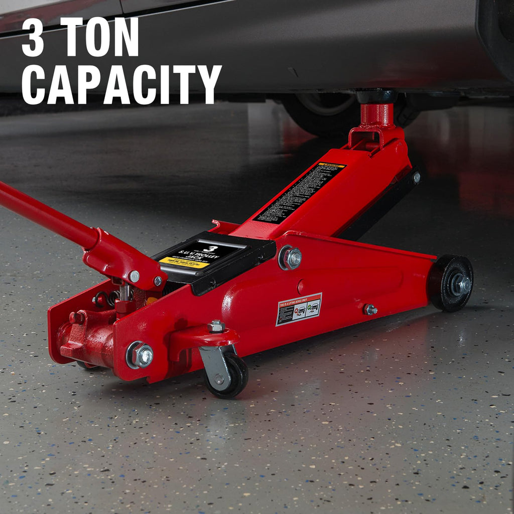 Jack Boss 3 Ton Hydraulic Floor Jack, 6000 LBS Capacity Car Jack, Lifting Range 5.8"-21" Portable Service Lift Jack for Cars, SUVs, Trucks, Blue
